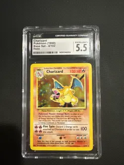Pokemon Base Set Charizard 4/102 Holo Rare CGC 5.5 Excellent Condition WOTC 1999 - Image 1