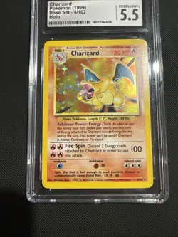 Pokemon Base Set Charizard 4/102 Holo Rare CGC 5.5 Excellent Condition WOTC 1999 - Image 4