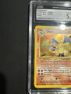 Pokemon Base Set Charizard 4/102 Holo Rare CGC 5.5 Excellent Condition WOTC 1999 - Image 5