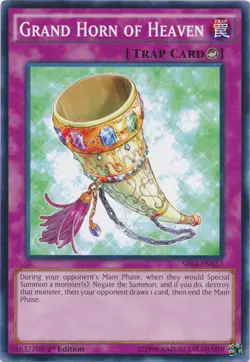Yugioh! LP Grand Horn of Heaven - SR04-EN037 - Common - 1st Edition Lightly Play - Image 1