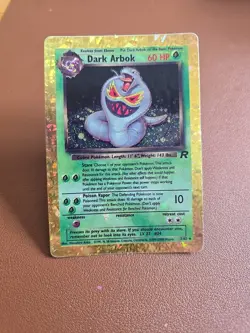 Dark Arbok 2/82 Rare Holo Vending Sticker/Card 90's Vintage Pokemon - Image 1