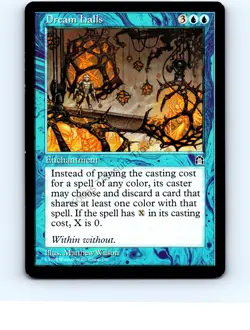 Dream Halls Blue Rare Stronghold MTG LP Exc/Exc+ - Image 1