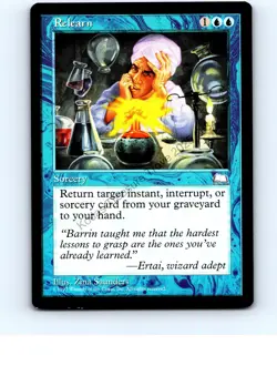 Relearn [x2] Blue Uncommon Weatherlight MTG NP Near Mint or Better - Image 1