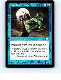Phantom Warrior [x2] Blue Uncommon Weatherlight MTG NP Near Mint or Better - Image 1