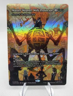 Master Weaver, Web Protector - Borderless FOIL - Marvel Eternal Legal - MTG - NM - Image 1