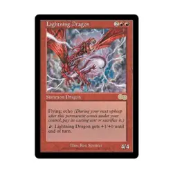 WOTC MtG Urza's Saga Lightning Dragon (R) VG - Image 1