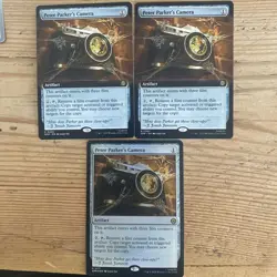Peter Parker's Camera EXTENDED x2 and Foil NORMAL x1 NM/M MTG Spiderman - Image 1