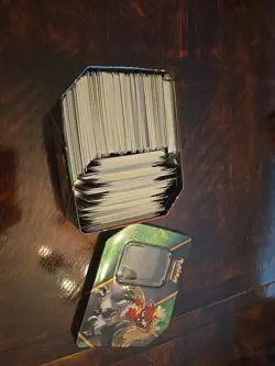 Pokemon Large Tin Full of Bulk Cards Mixed - Image 1