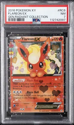 2016 POKEMON XY GENERATIONS RADIANT COLL #RC6 FLAREON EX PSA 7 - Image 1