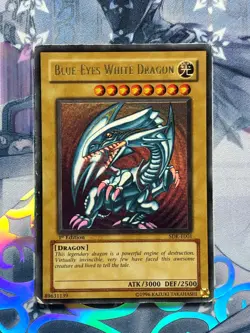 SDK-E001 Blue Eyes White Dragon Ultra Rare 1st Edition Heavy Played! YuGiOh TCG - Image 1