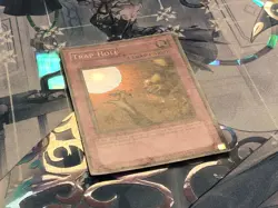 LOB-E046 Trap Hole Super Rare 1st Edition MP! YuGiOh TCG - Image 2