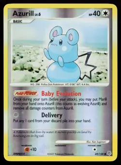 Azurill 69/130 Common Diamond and Pearl Reverse Holo Pokemon Card - Image 1