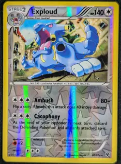 Exploud 2016 XY Fates Collide Reverse Holo Rare Pokemon Card 82/124 (NM) - Image 1
