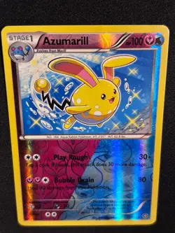 SHINY Azumarill - 77/114 Steam Siege REVERSE HOLO card 2016 Pokemon TCG- NM - Image 3