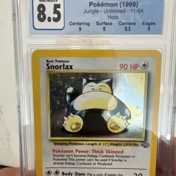 Snorlax Jungle Unlimited 1999 Pokemon Card CGC 8.5 Holo Nm Mint - Image 4