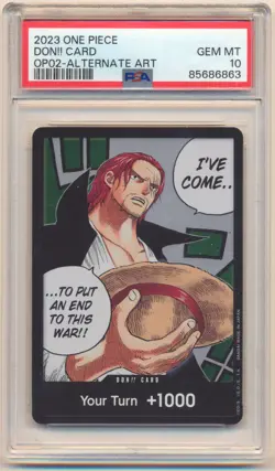 2023 ONE PIECE OP02 DON!! CARD ALTERNATE ART PSA 10 - Image 1