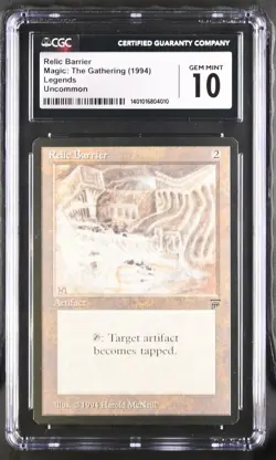 Relic Barrrier, just graded. Legends mtg. CGC 10 Gem Mint! - Image 1