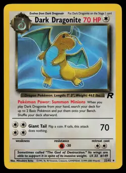 Dark Dragonite - 22/82 - Pokemon Card Team Rocket Unlimited Rare - NM - Image 1