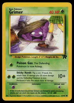 Grimer - 57/82 - Pokemon Card Team Rocket Unlimited Common - LP - Image 1