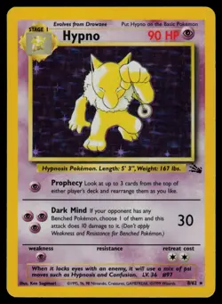Hypno - 8/62 - Pokemon Card Fossil Unlimited Holo Rare - LP - Image 1