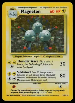 Magneton - 9/102 - Pokemon Card Base Set Unlimited Holo Rare - MP - Image 1