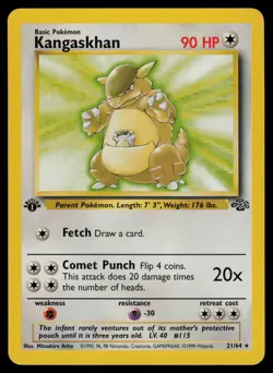 Kangaskhan - 21/64 - Pokemon Card Jungle 1st Edition Shadowless Rare - MP - Image 1