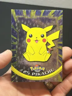 Topps Pokemon Series 1 Pikachu Silver Foil embossed FLAMES 3rd print - Image 1