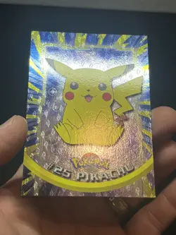 Topps Pokemon Series 1 Pikachu Silver Foil embossed FLAMES 3rd print - Image 2