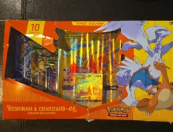 Pokemon TCG Reshiram & Charizard GX Premium Collection Box DAMAGED BOX SEALED - Image 1