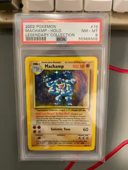 2002 Pokemon PSA 8 NM-MT - Machamp Holo - Legendary Collection #15 - Image 1