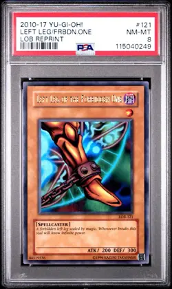 2010 Yu-Gi-Oh! Left Leg Of The Forbidden One LOB Reprint Ultra Rare PSA 8 - Image 1