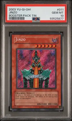 2003 YU-GI-OH! BOOSTER PACK TIN #011 JINZO PSA 10 - Image 1