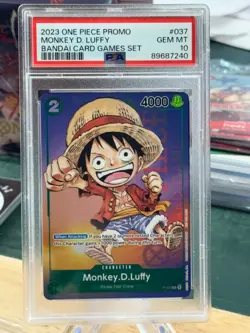 One Piece TCG Luffy Bandai Card Games Set Promo Foil P-037 PSA 10 GEM MINT - Image 1