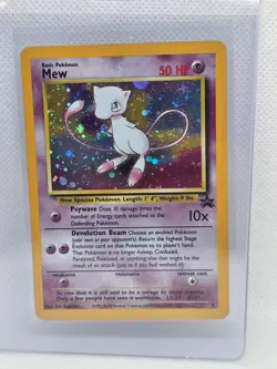 2000 Pokemon Black Star Mew #9 Holo Promo Pokemon League TCG Card LP- - Image 1