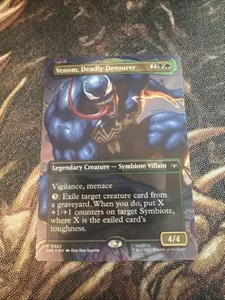 MTG - FOIL Venom, Deadly Devourer (Borderless) - Spider-Man (SPE) -e512 - Image 1