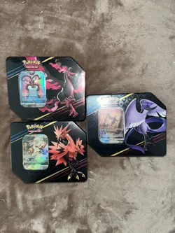 Pokemon TCG: Crown Zenith Tin Set of 3 Galarian Articuno Moltres Zapdos Sealed - Image 1