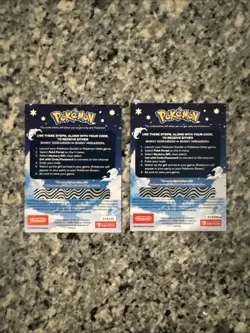 2 Pokemon Scarlet And Violet Serial Codes Shiny Koraidon or Miraidon UNSCRATCHE - Image 2