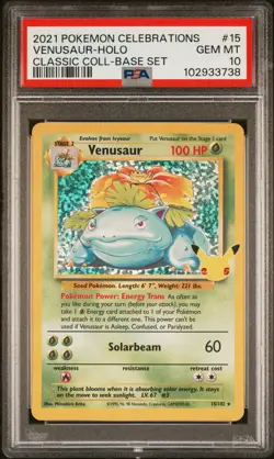 2021 POKEMON CELEBRATIONS CLASSIC COLL #15 VENUSAUR-HOLO PSA 10 - Image 1