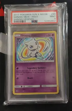 2017 POKEMON SUN & MOON SHINING LEGENDS #40 SHINING MEW-HOLO PSA 9 - Image 1