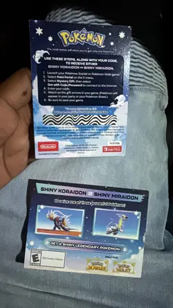 Pokemon Scarlet And Violet Serial Codes Shiny Koraidon or Miraidon UNSCRATCHED! - Image 1