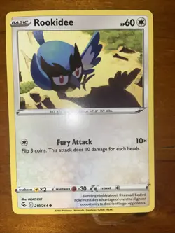 Pokemon TCG Rookidee Fusion Strike Sword And Shield 219/264 NM 2021 - Image 1