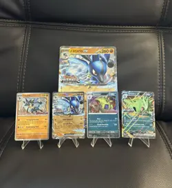 Pokemon Prismatic Evolutions Lucario Tyranitar ex Premium Collection Stamp Promo - Image 1