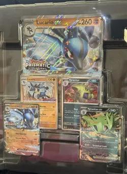 Pokemon Prismatic Evolutions Lucario Tyranitar ex Premium Collection Stamp Promo - Image 4