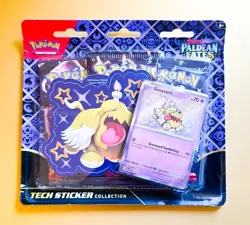 🔥 Paldean Fates Tech Sticker Collection Pokemon TCG Greavard 3 Booster Packs 👀 - Image 1