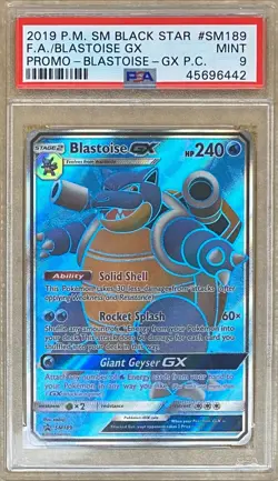 2019 Pokemon Black Star Promo Blastoise GX #SM189 PSA 9 MINT - Image 1
