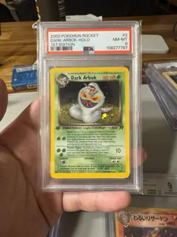 2000 Pokemon Rocket #2 Dark Arbok Holo 1st Edition PSA 8 - Image 1