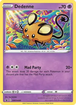LP Pokemon Dedenne - SWSH080 - SWSH Black Star Promos Lightly Played SWSH Black - Image 1
