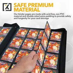X PRO 1000+ Card Binder Comes with 200 Card Sleeves Compatible with TCG, Sports - Image 4