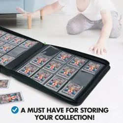 Toploader Binder, Trading Card Binder Storage, 384 12 Pocket Top Loader Binder - Image 4