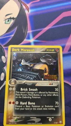 Pokemon TCG Dark Marowak Holo Rare Card 7/109 Team Rocket Returns 2004 - Image 2